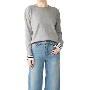 Derek Lam gray sweater with black & white cuffs XS